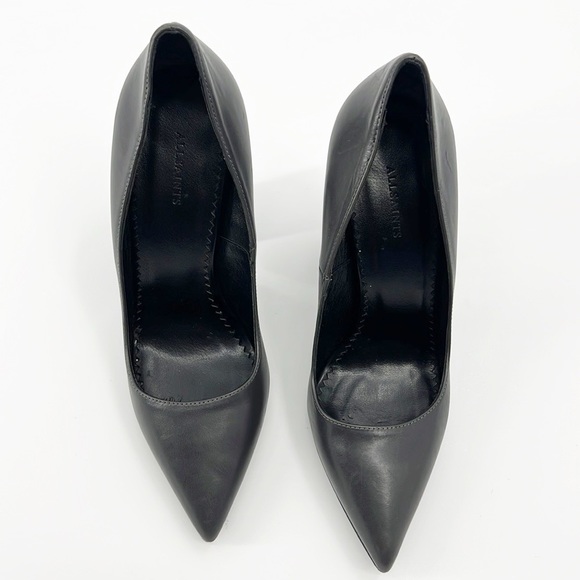 All Saints Cubista Mirrored Heel Pumps Gray size 38 size 7 - Picture 7 of 14